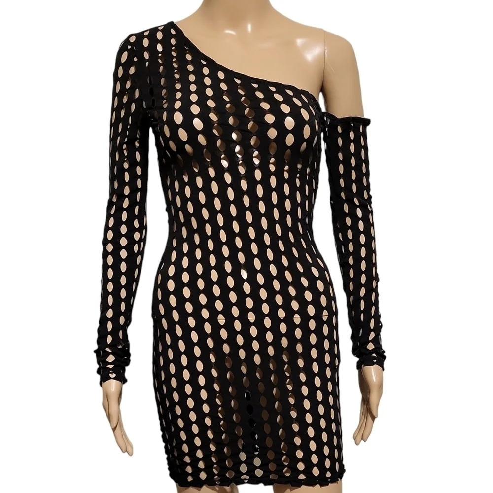 NWOT KTOO Women's One Shoulder 'See Through' Dress (Size S)